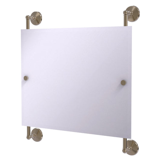 Allied Brass Monte Carlo 26" x 3.8" Antique Pewter Solid Brass Landscape Rectangular Frameless Rail Mounted Mirror
