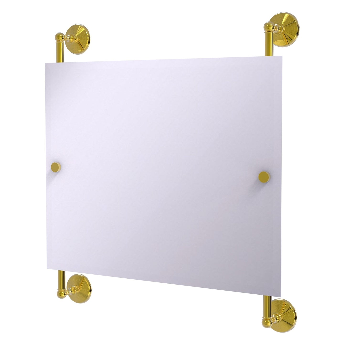 Allied Brass Monte Carlo 26" x 3.8" Polished Brass Solid Brass Landscape Rectangular Frameless Rail Mounted Mirror