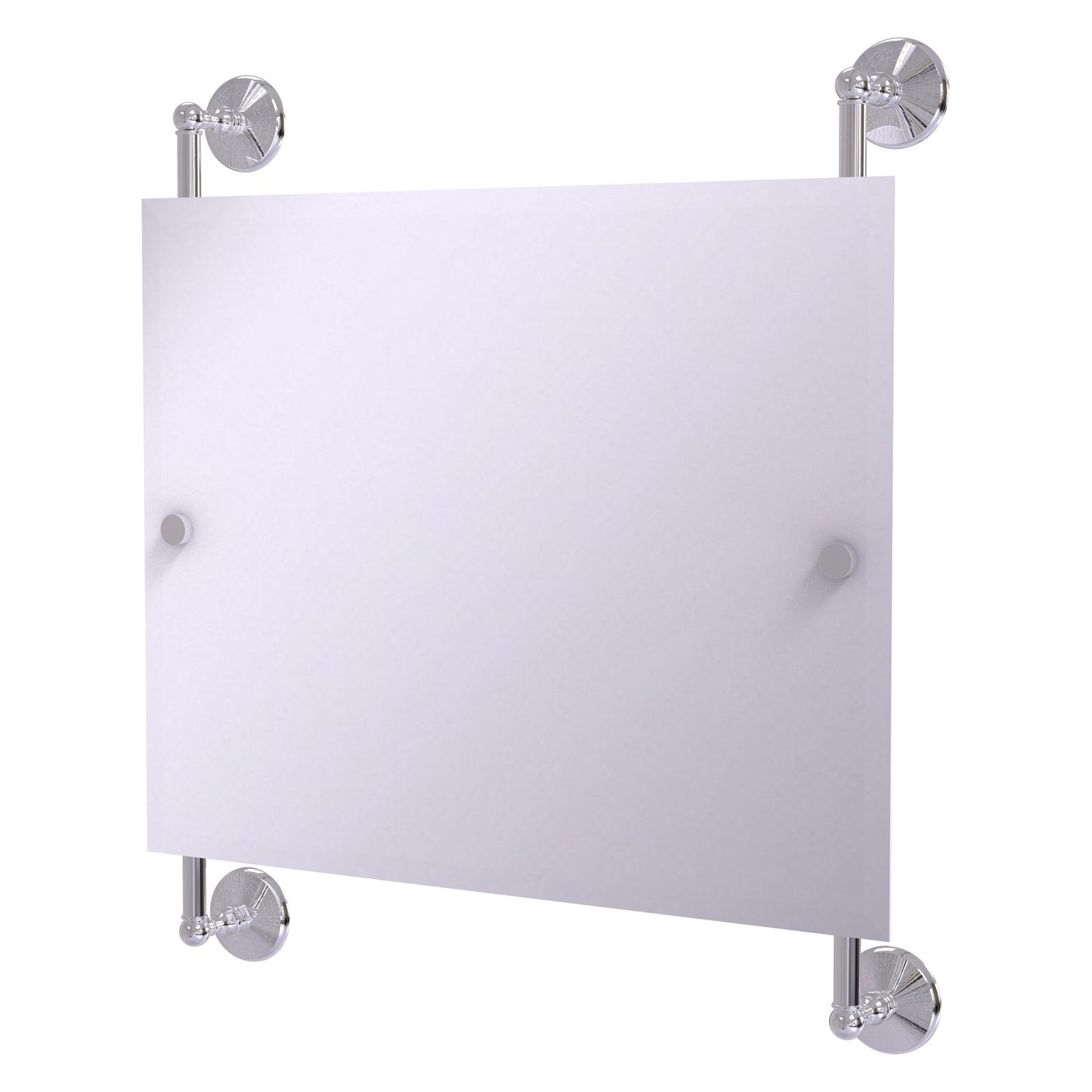 Allied Brass Monte Carlo 26" x 3.8" Polished Chrome Solid Brass Landscape Rectangular Frameless Rail Mounted Mirror