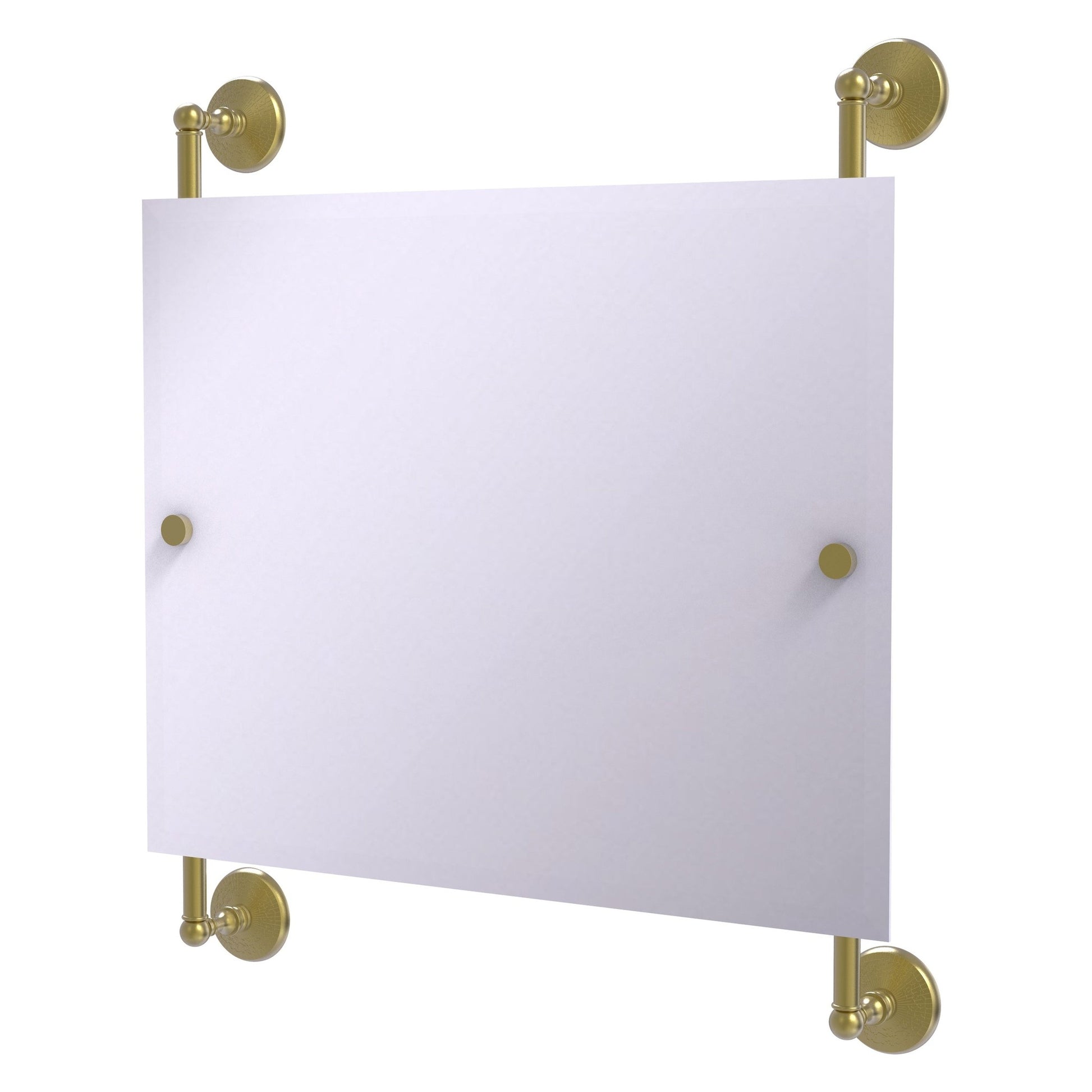 Allied Brass Monte Carlo 26" x 3.8" Satin Brass Solid Brass Landscape Rectangular Frameless Rail Mounted Mirror