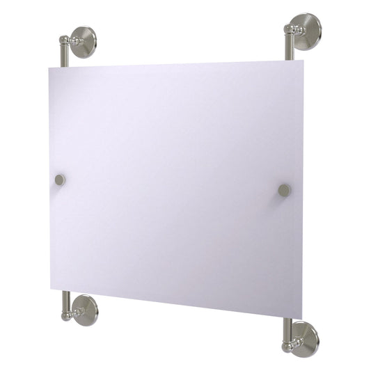 Allied Brass Monte Carlo 26" x 3.8" Satin Nickel Solid Brass Landscape Rectangular Frameless Rail Mounted Mirror