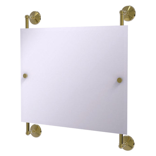 Allied Brass Monte Carlo 26" x 3.8" Unlacquered Brass Solid Brass Landscape Rectangular Frameless Rail Mounted Mirror