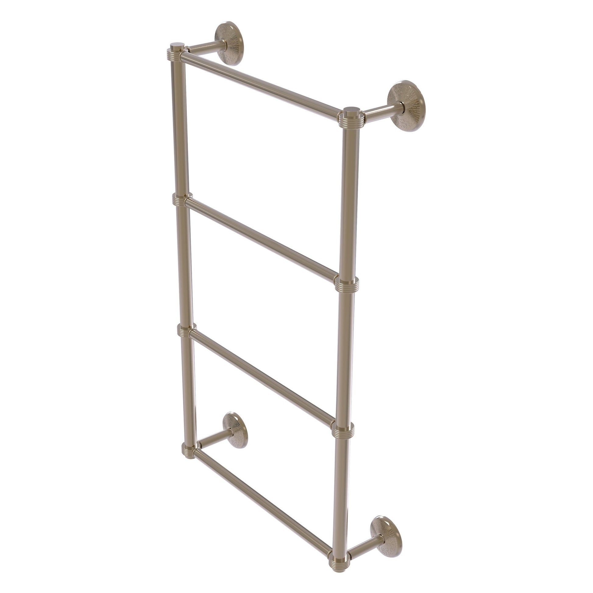 Allied Brass Monte Carlo 30" x 5.2" Antique Pewter Solid Brass 4-Tier Towel Bar With Grooved Detail