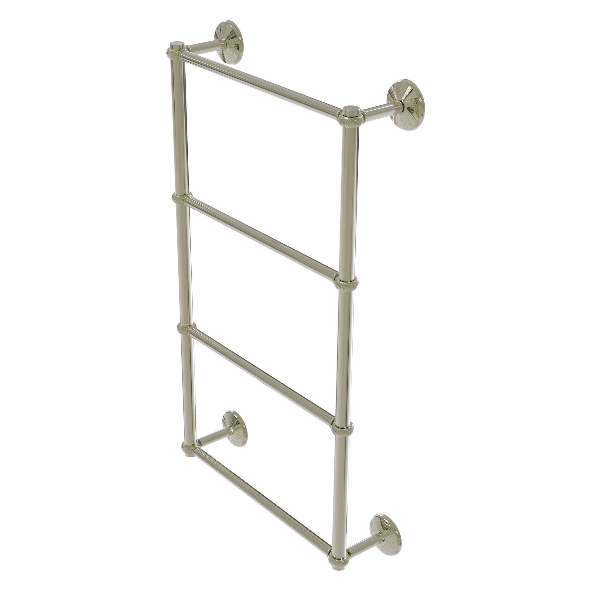Allied Brass Monte Carlo 30" x 5.2" Polished Nickel Solid Brass 4-Tier Towel Bar With Twisted Detail