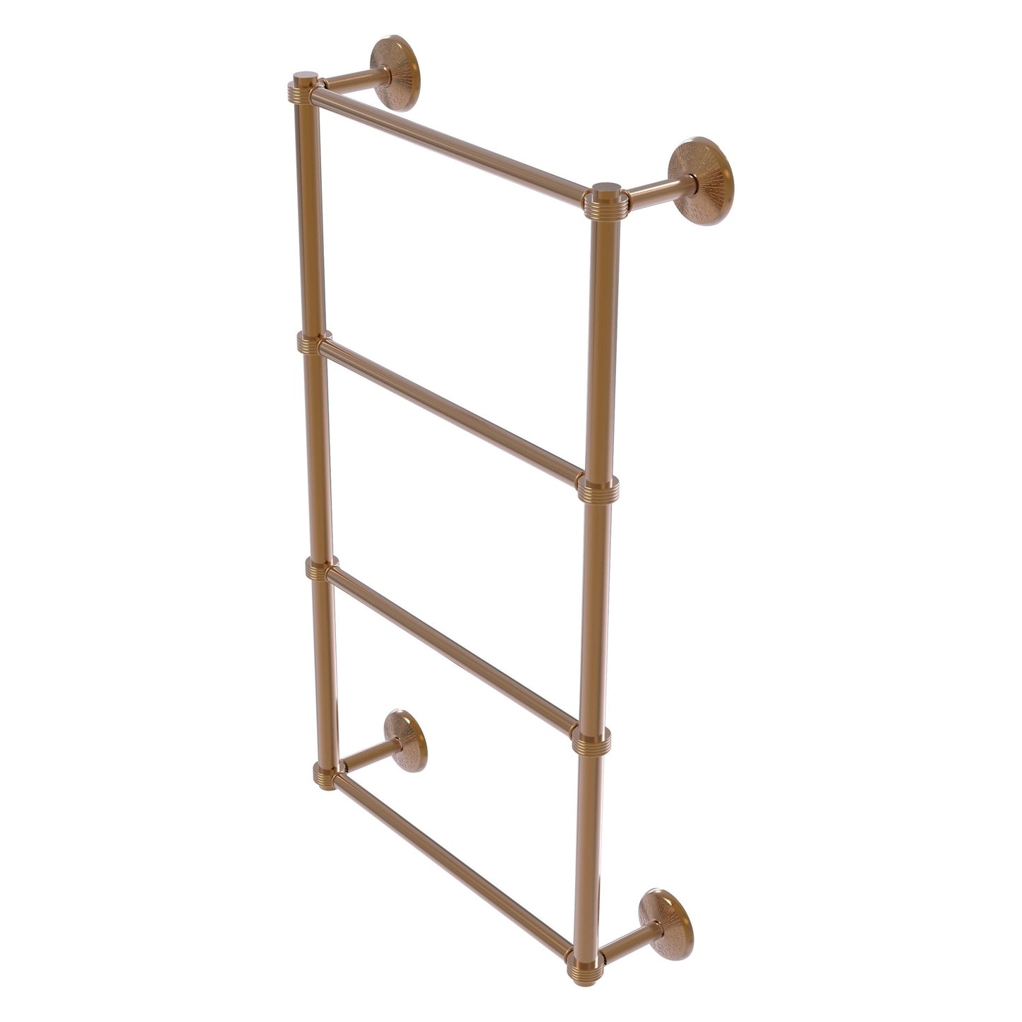 Allied Brass Monte Carlo 36" x 5.2" Brushed Bronze Solid Brass 4-Tier Towel Bar With Grooved Detail