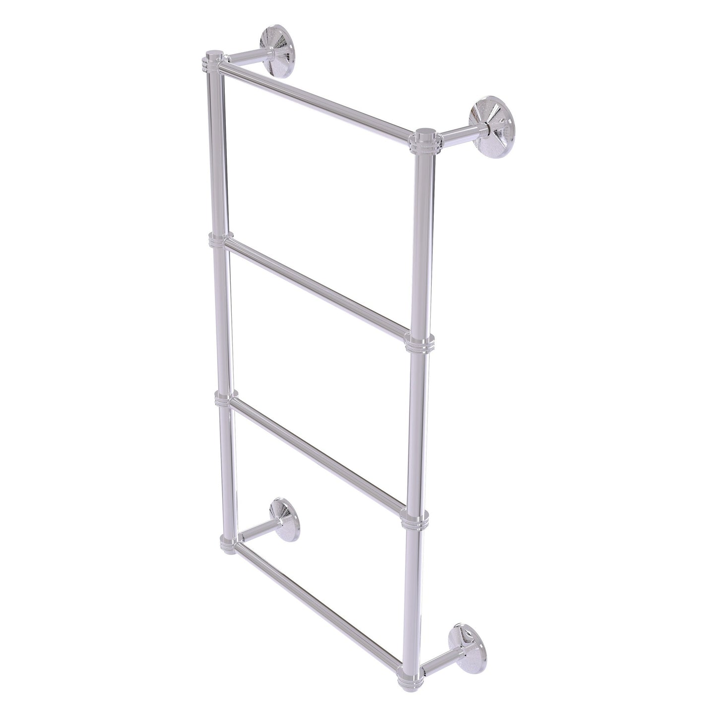 Allied Brass Monte Carlo 36" x 5.2" Polished Chrome Solid Brass 4-Tier Towel Bar With Dotted Detail