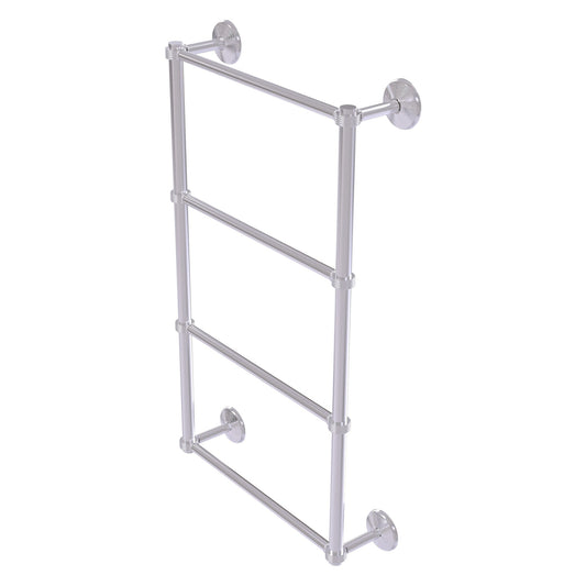 Allied Brass Monte Carlo 36" x 5.2" Satin Chrome Solid Brass 4-Tier Towel Bar With Grooved Detail