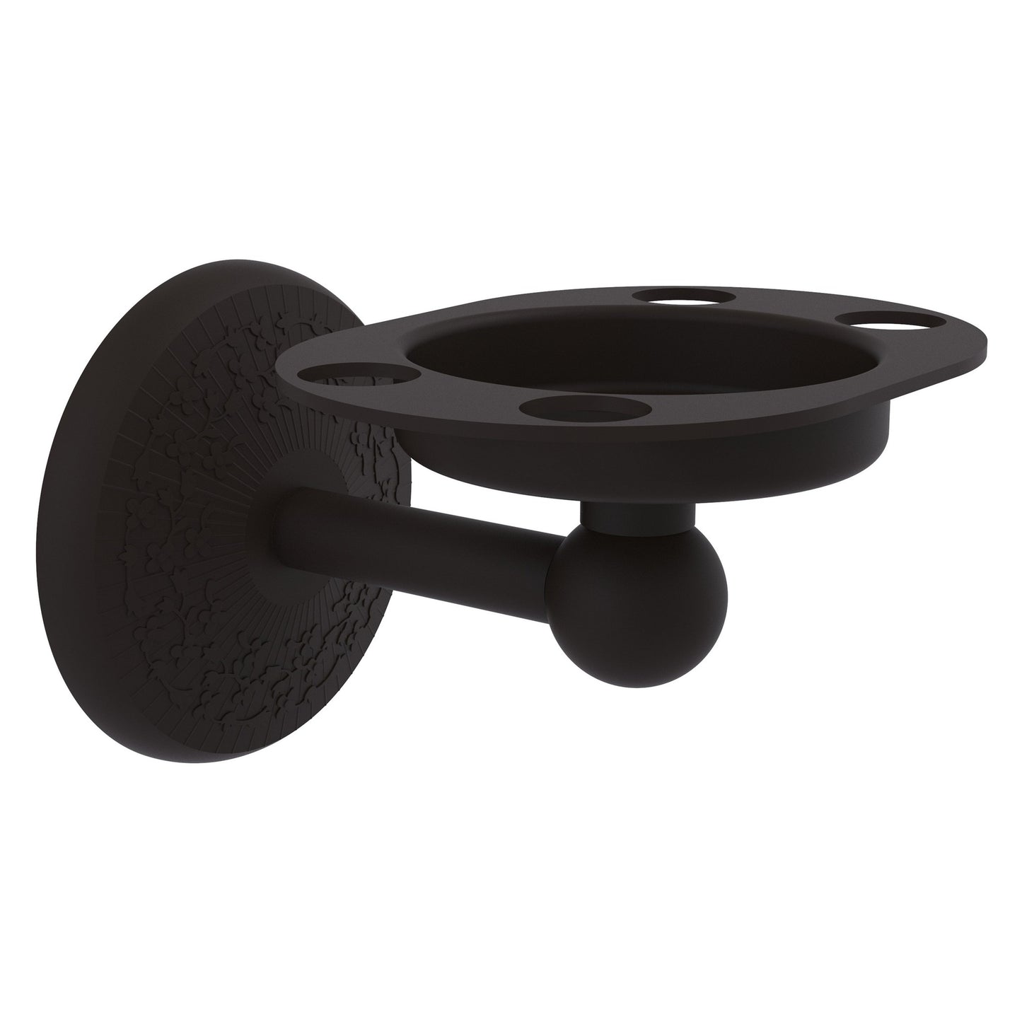 Allied Brass Monte Carlo 4.5" x 3.5" Oil Rubbed Bronze Solid Brass Tumbler and Toothbrush Holder