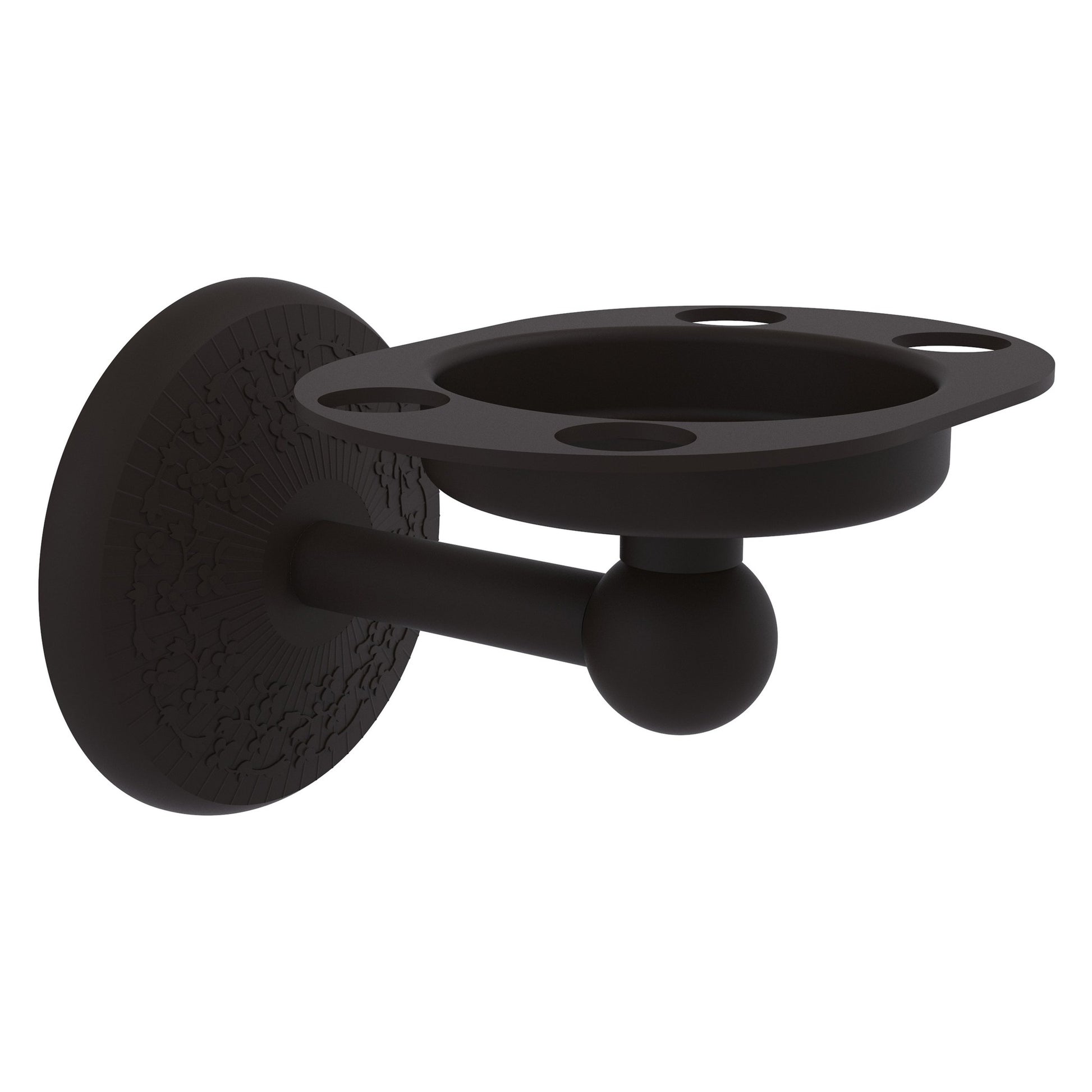 Allied Brass Monte Carlo 4.5" x 3.5" Oil Rubbed Bronze Solid Brass Tumbler and Toothbrush Holder
