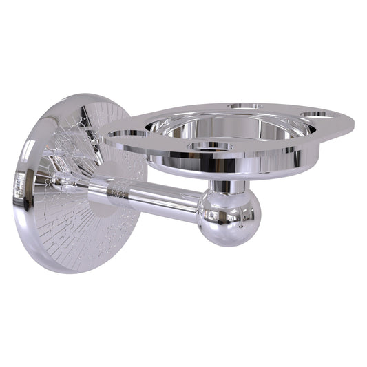 Allied Brass Monte Carlo 4.5" x 3.5" Polished Chrome Solid Brass Tumbler and Toothbrush Holder