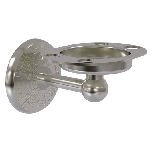 Allied Brass Monte Carlo 4.5" x 3.5" Satin Nickel Solid Brass Tumbler and Toothbrush Holder