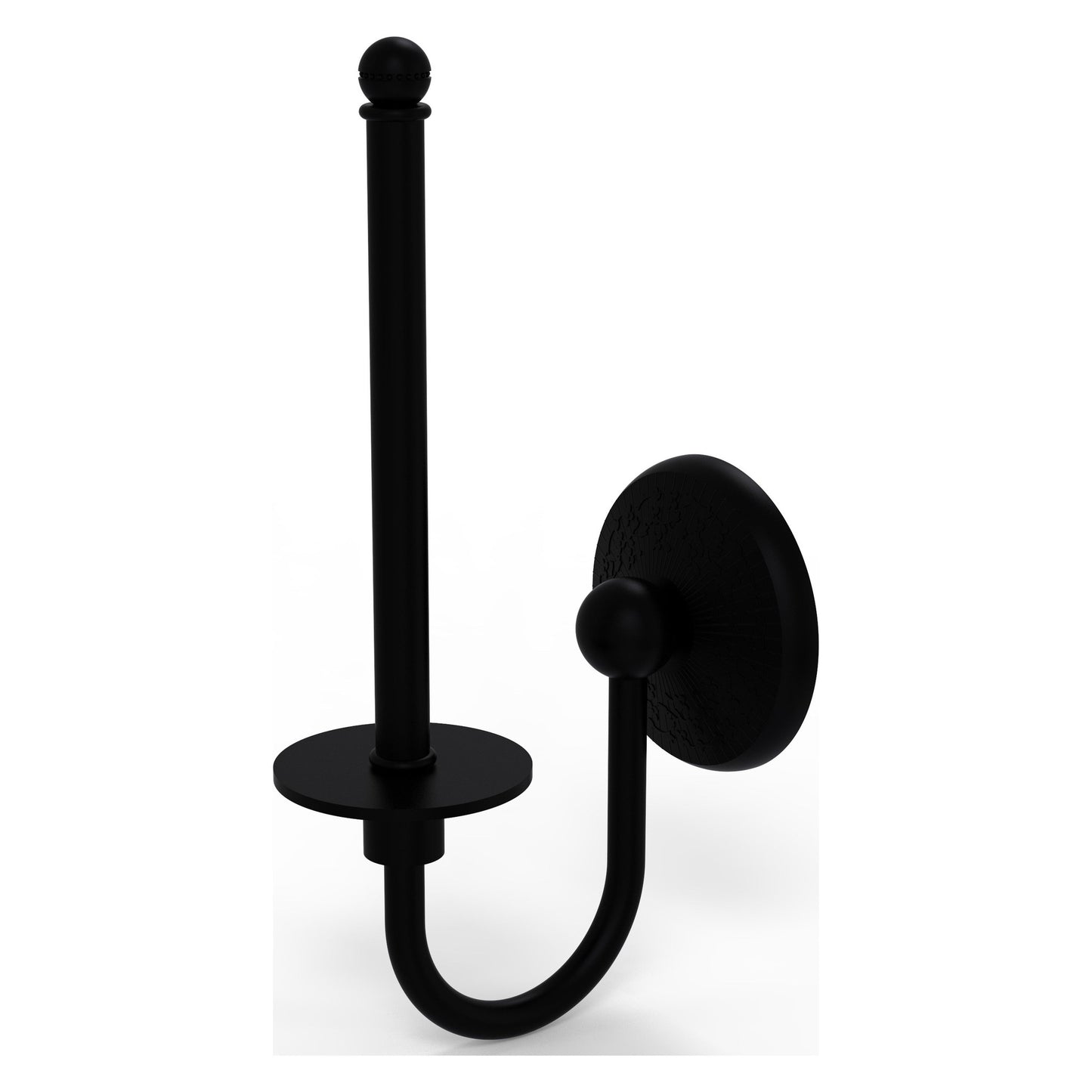 Allied Brass Monte Carlo 5.4" x 2.75" Matte Black Solid Brass Upright Toilet Tissue Holder