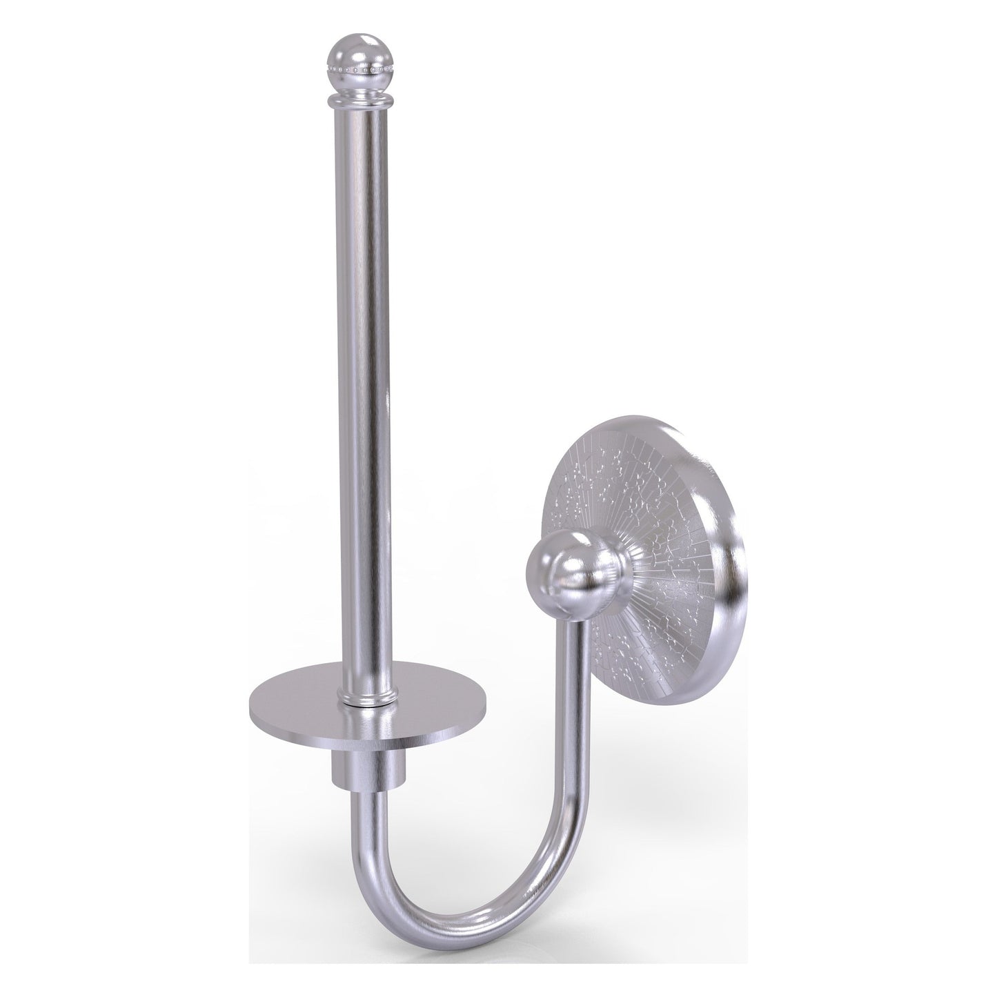 Allied Brass Monte Carlo 5.4" x 2.75" Satin Chrome Solid Brass Upright Toilet Tissue Holder