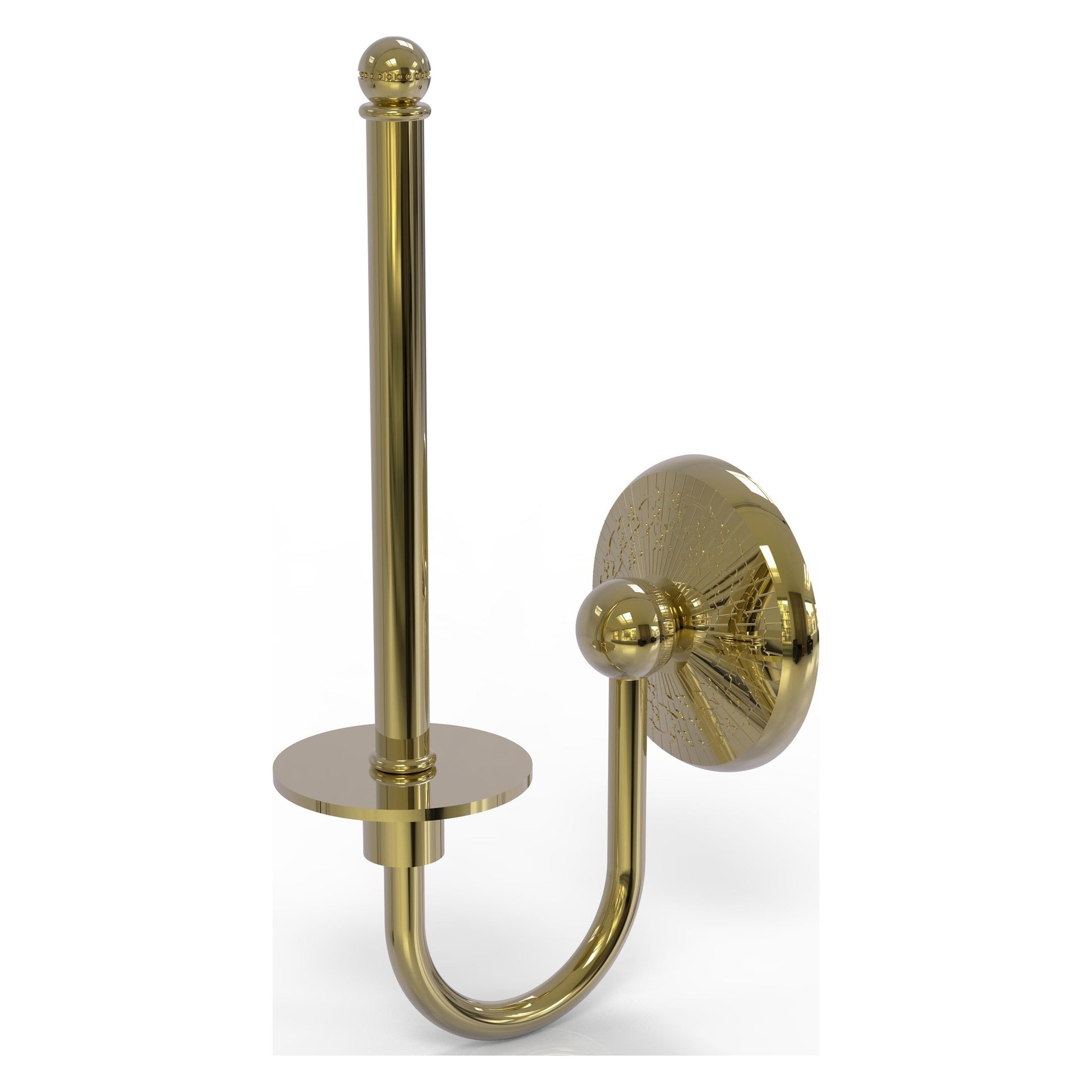 Allied Brass Monte Carlo 5.4" x 2.75" Unlacquered Brass Solid Brass Upright Toilet Tissue Holder
