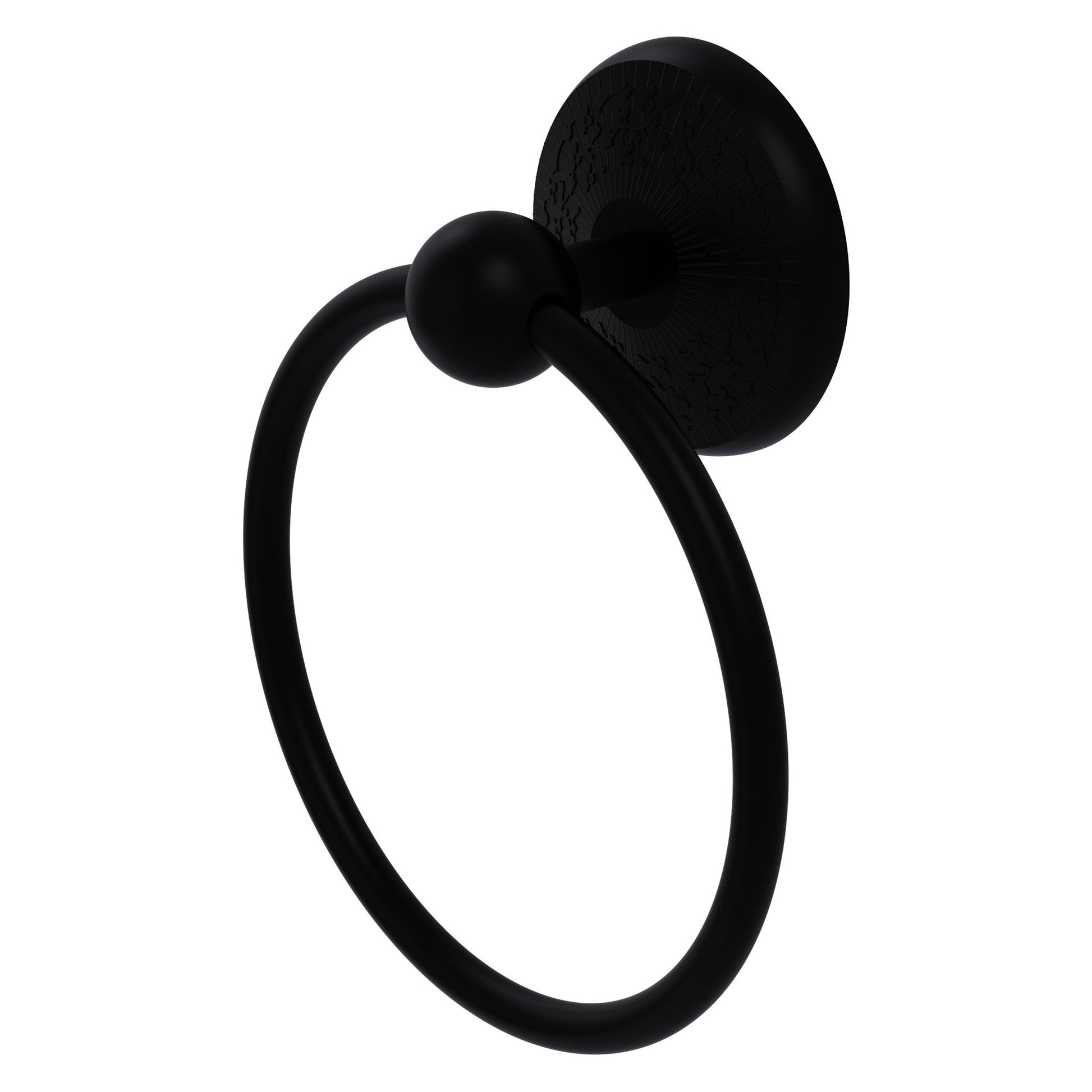 Allied Brass Monte Carlo 6" x 6" Matte Black Solid Brass Towel Ring