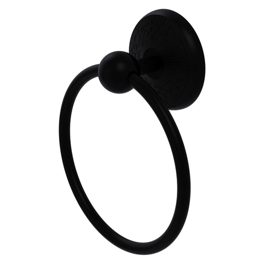 Allied Brass Monte Carlo 6" x 6" Matte Black Solid Brass Towel Ring