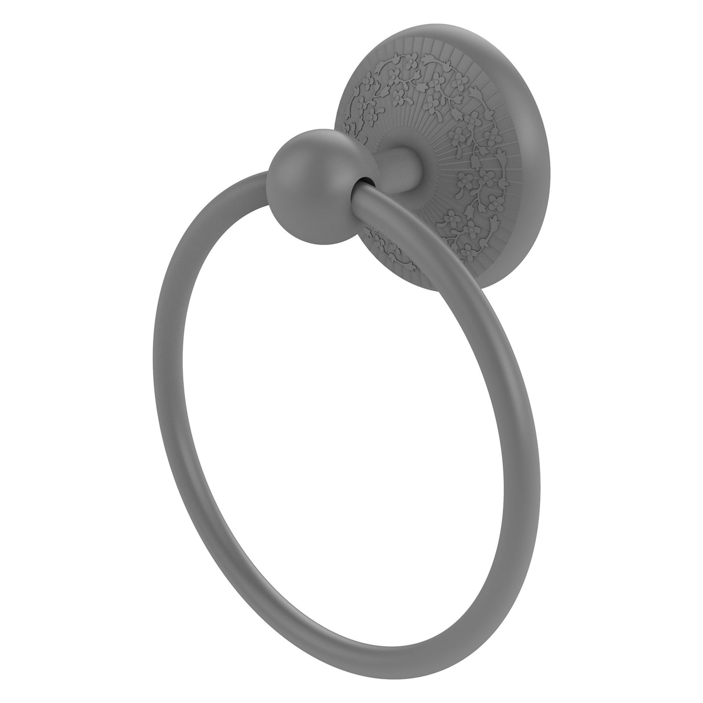 Allied Brass Monte Carlo 6" x 6" Matte Gray Solid Brass Towel Ring