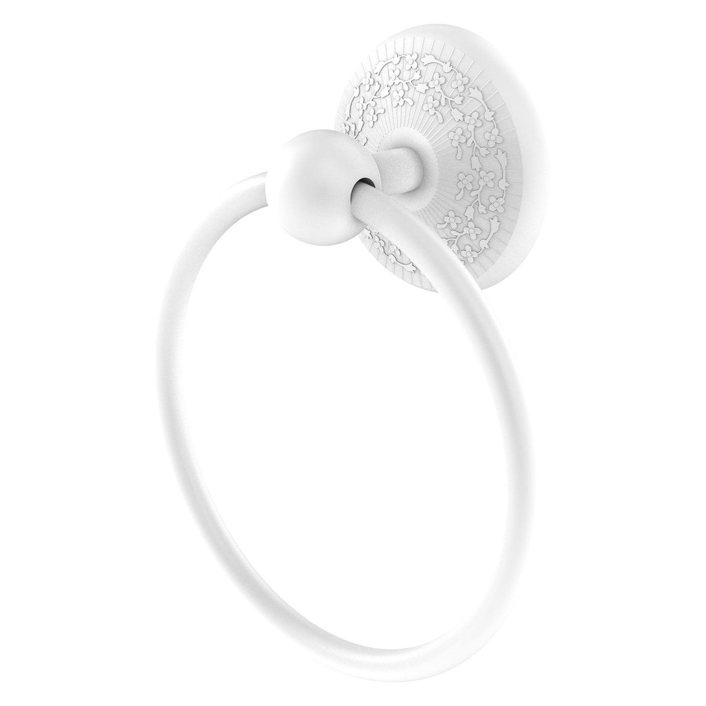 Allied Brass Monte Carlo 6" x 6" Matte White Solid Brass Towel Ring