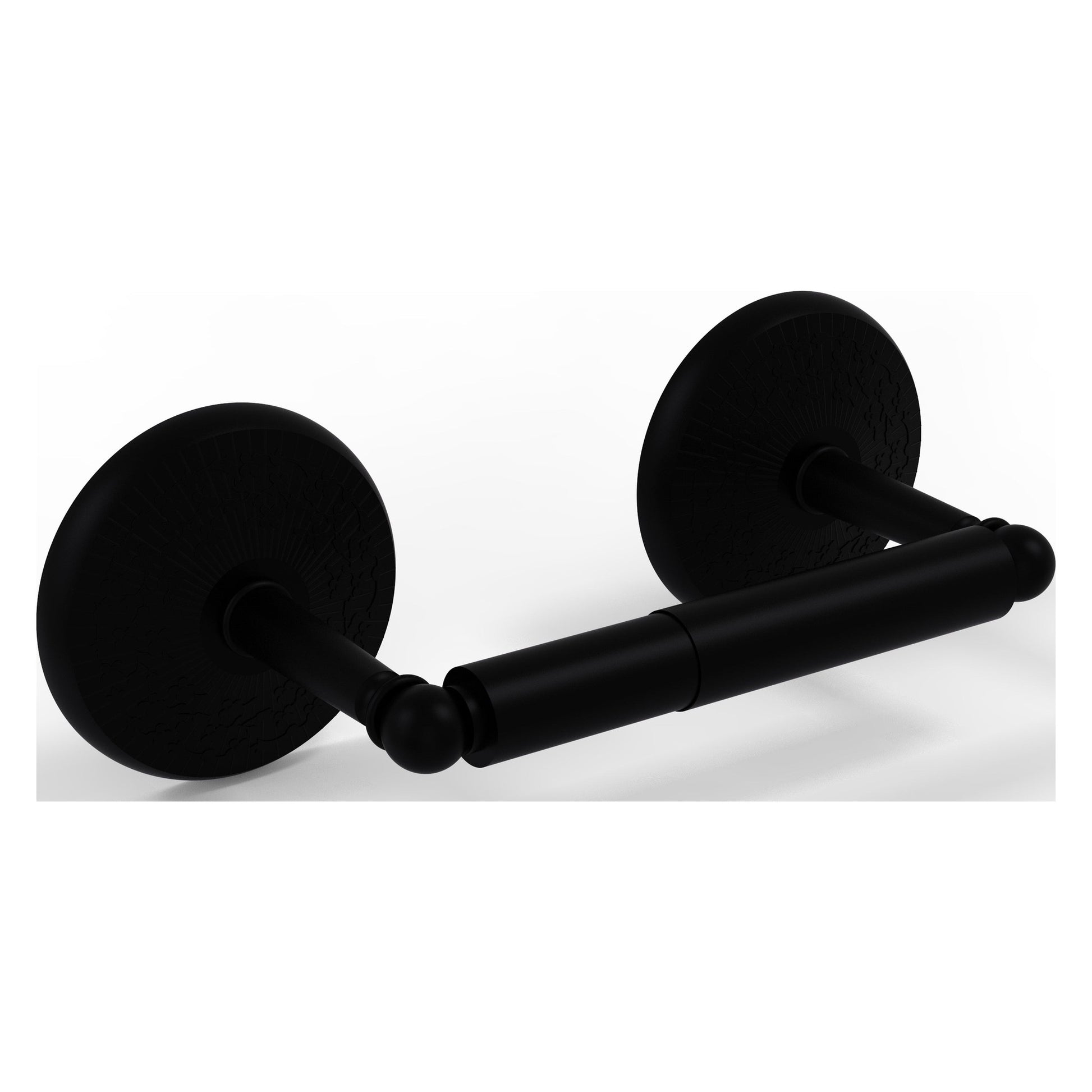 Allied Brass Monte Carlo 8.9" x 5" Matte Black Solid Brass 2-Post Toilet Tissue Holder