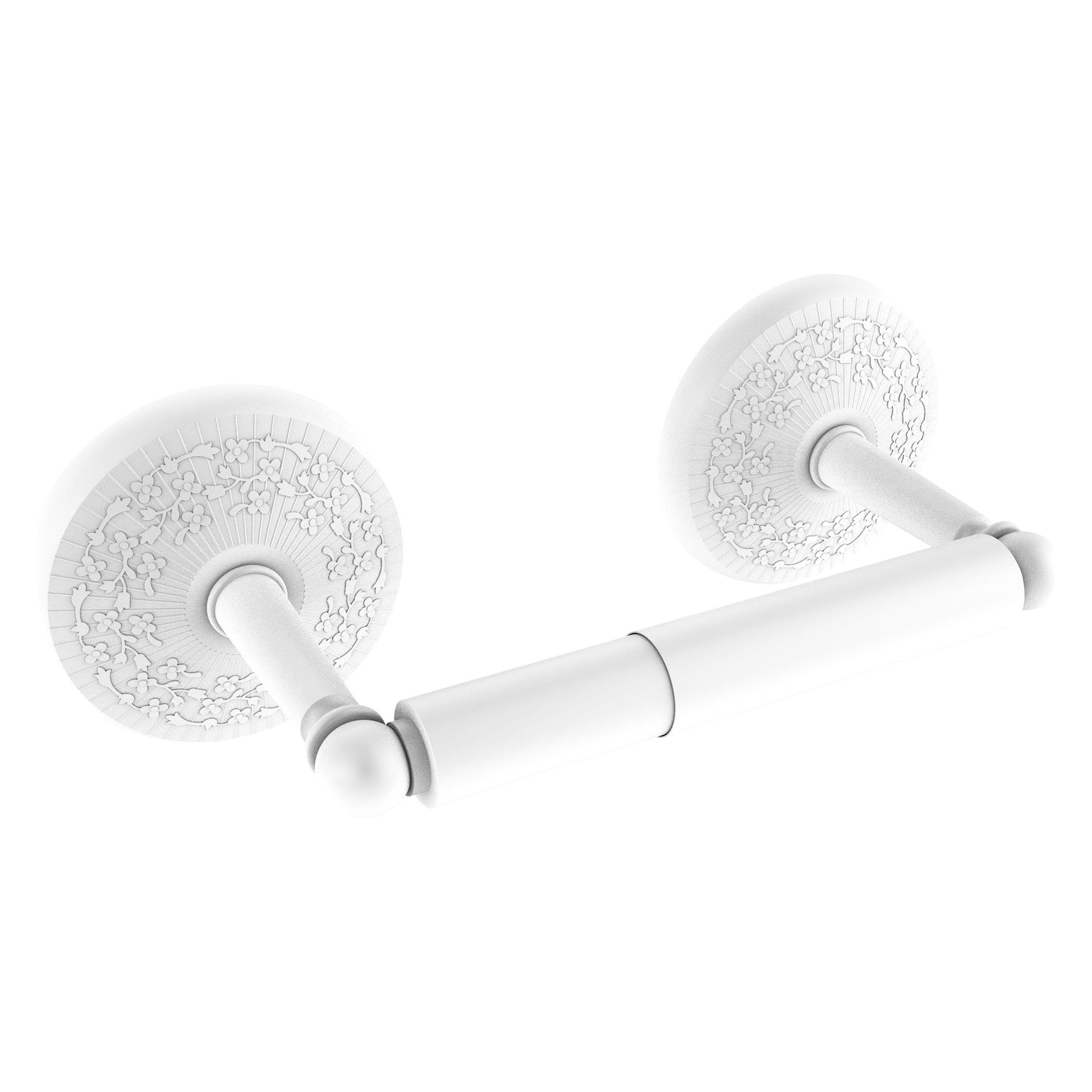 Allied Brass Monte Carlo 8.9" x 5" Matte White Solid Brass 2-Post Toilet Tissue Holder