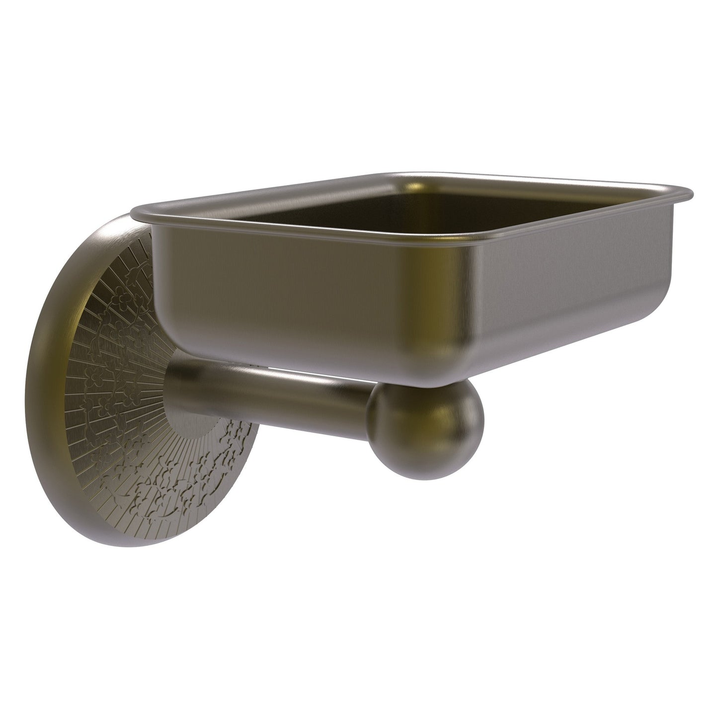 Allied Brass Monte Carlo MC-32 4.5" x 3.5" Antique Brass Solid Brass Wall-Mounted Soap Dish