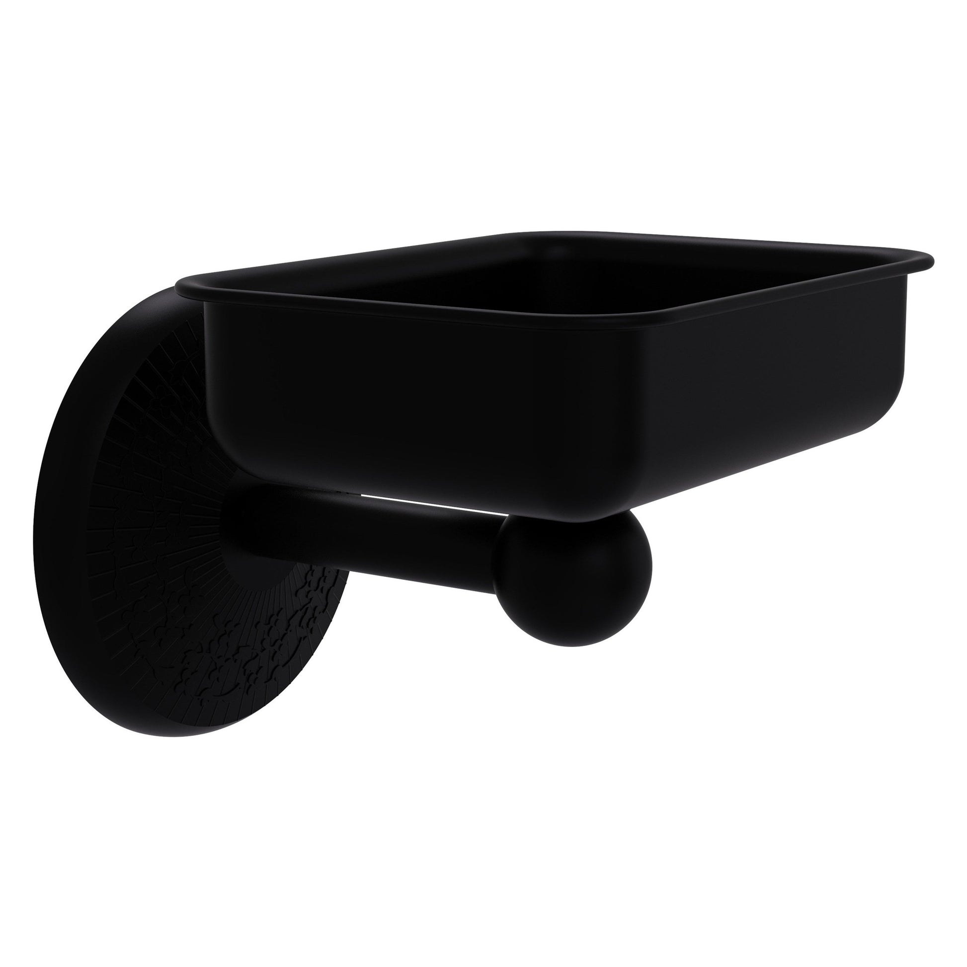 Allied Brass Monte Carlo MC-32 4.5" x 3.5" Matte Black Solid Brass Wall-Mounted Soap Dish