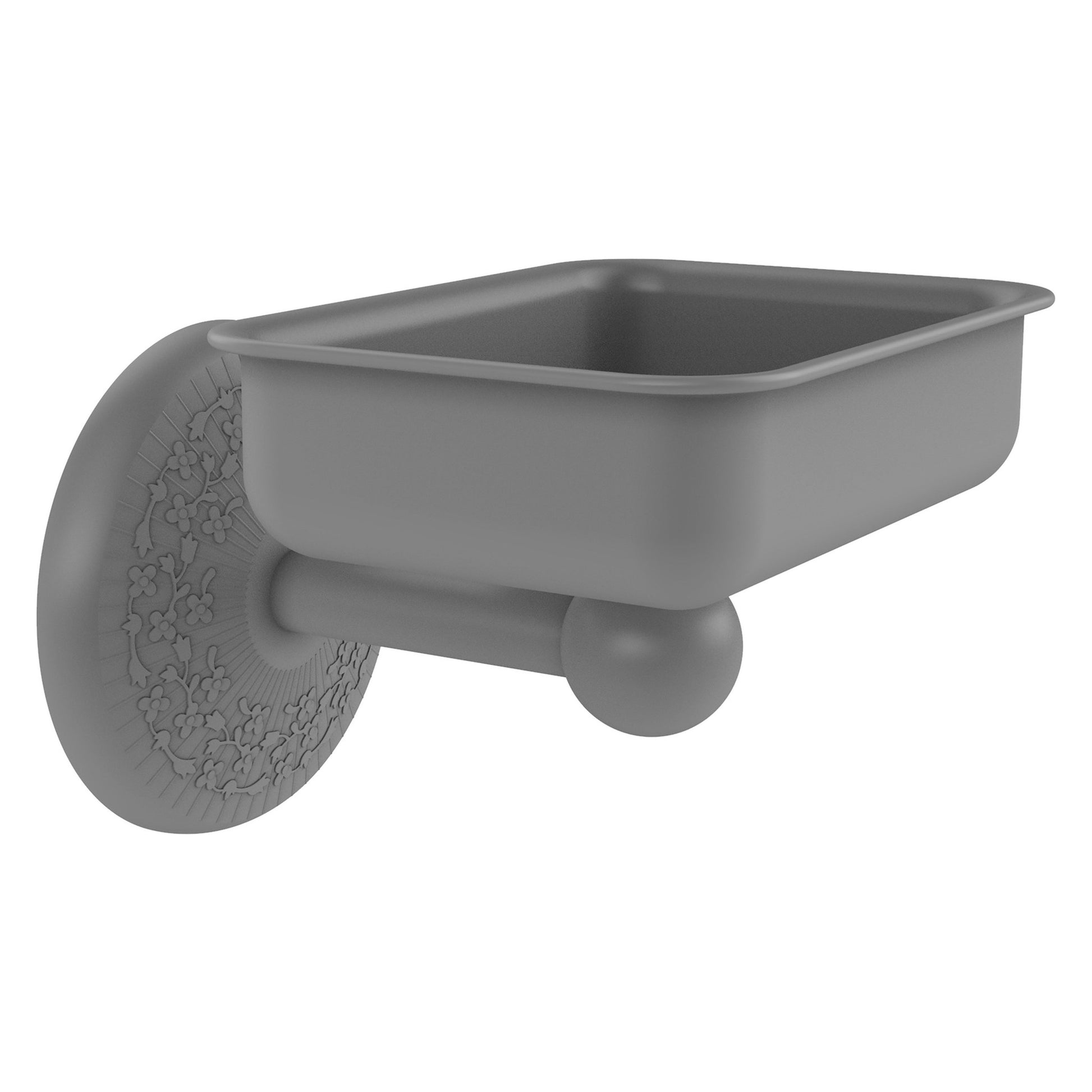 Allied Brass Monte Carlo MC-32 4.5" x 3.5" Matte Gray Solid Brass Wall-Mounted Soap Dish