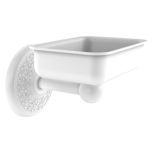 Allied Brass Monte Carlo MC-32 4.5" x 3.5" Matte White Solid Brass Wall-Mounted Soap Dish