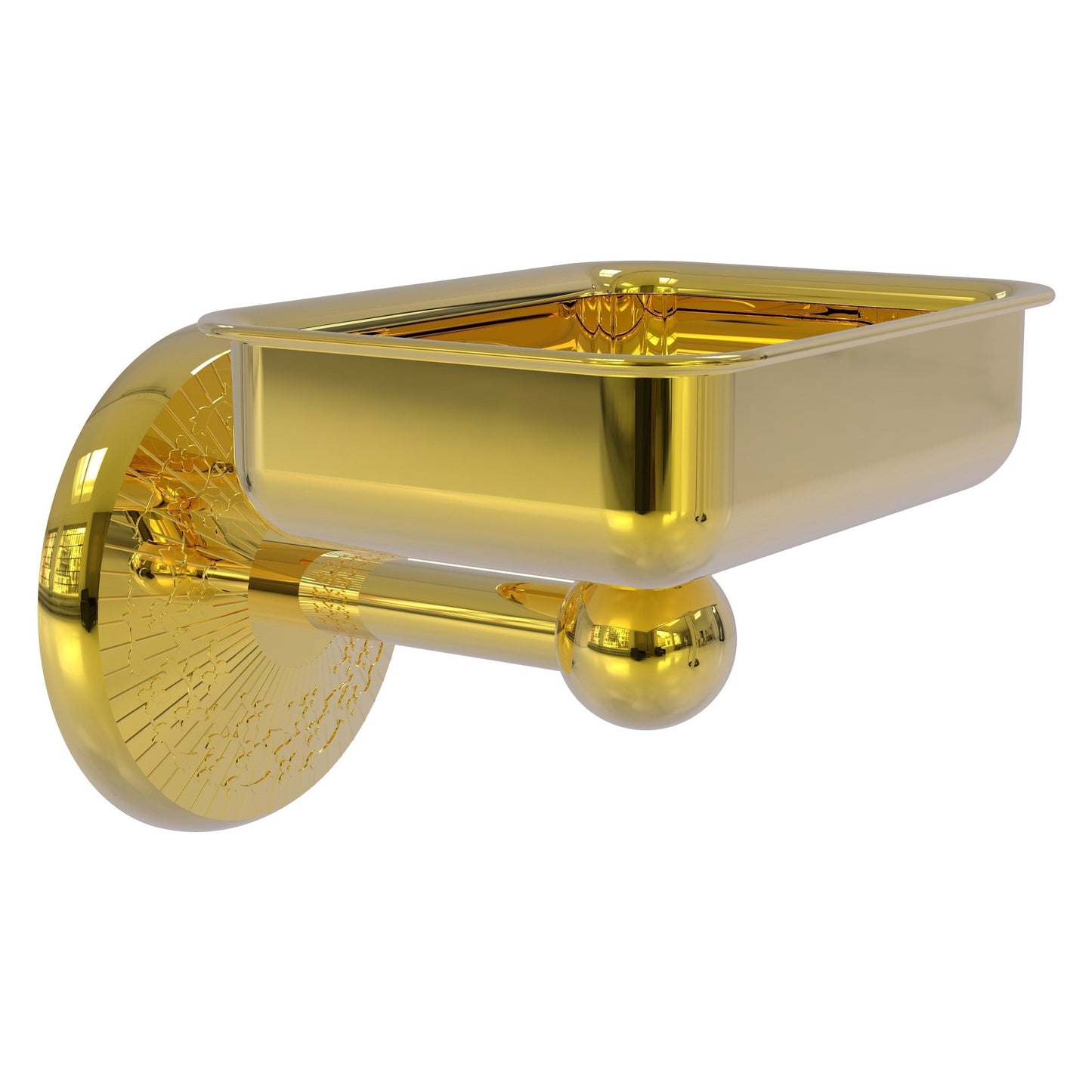 Allied Brass Monte Carlo MC-32 4.5" x 3.5" Polished Brass Solid Brass Wall-Mounted Soap Dish