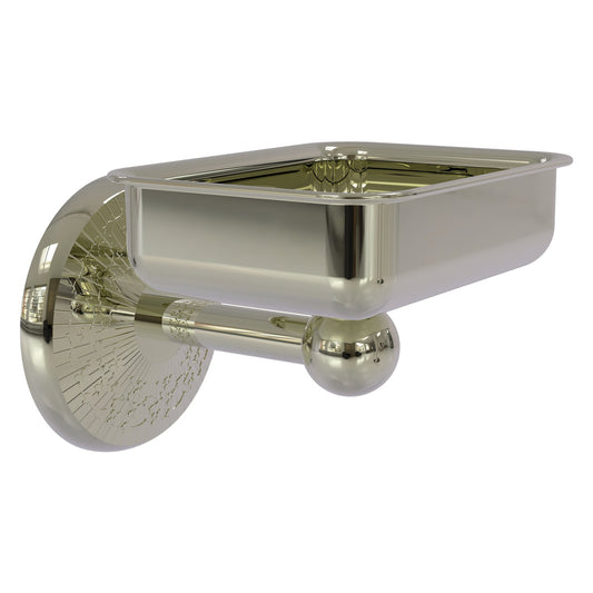 Allied Brass Monte Carlo MC-32 4.5" x 3.5" Polished Nickel Solid Brass Wall-Mounted Soap Dish
