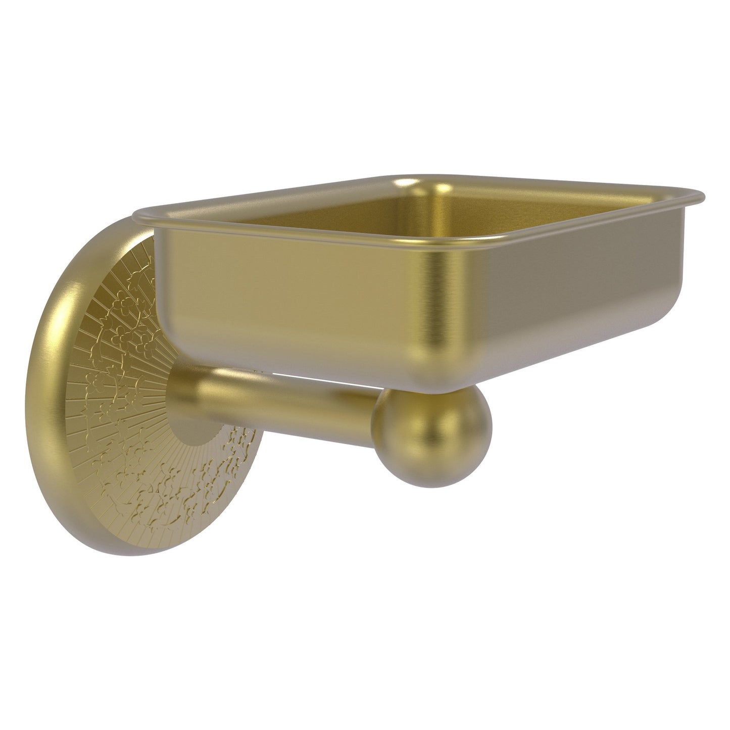 Allied Brass Monte Carlo MC-32 4.5" x 3.5" Satin Brass Solid Brass Wall-Mounted Soap Dish
