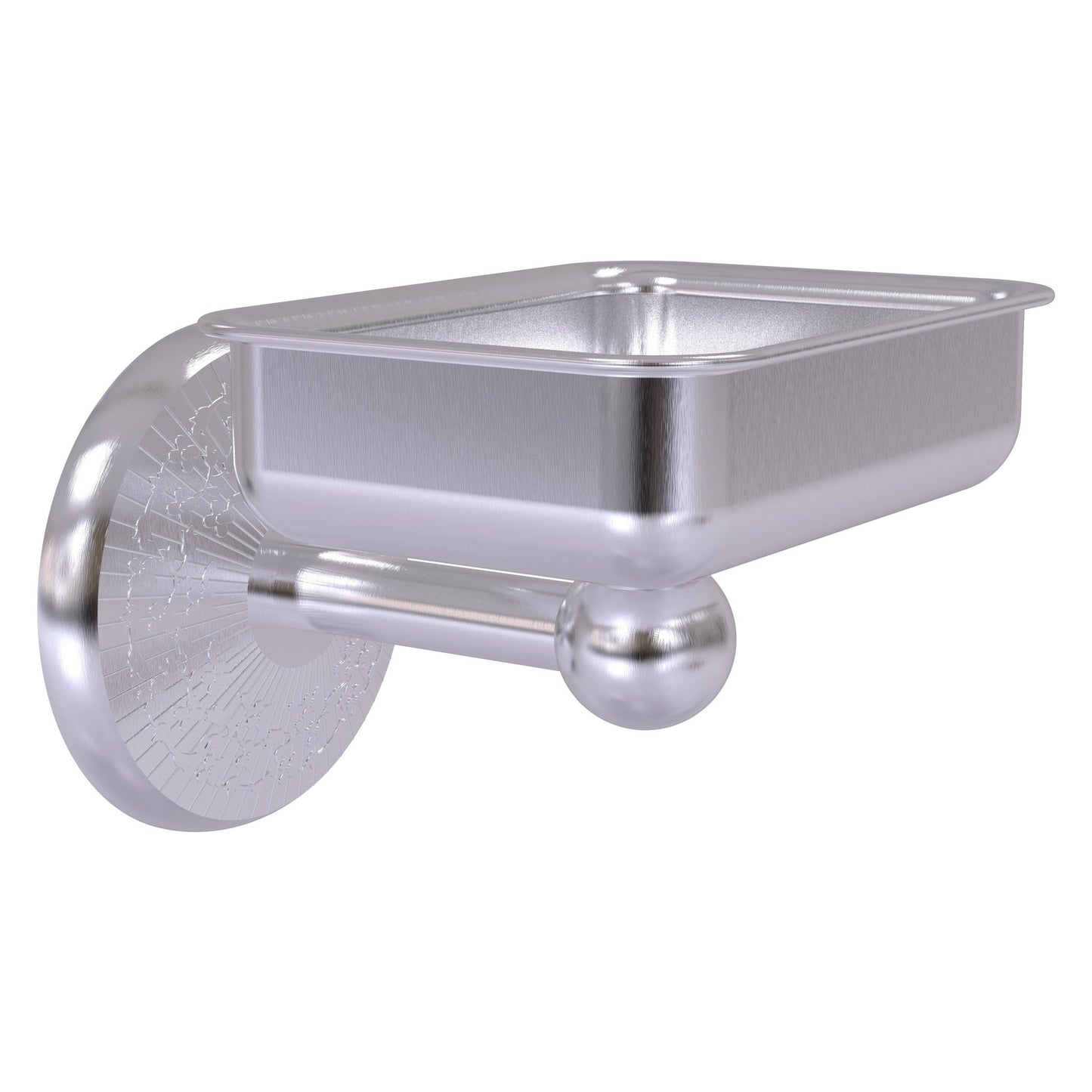 Allied Brass Monte Carlo MC-32 4.5" x 3.5" Satin Chrome Solid Brass Wall-Mounted Soap Dish