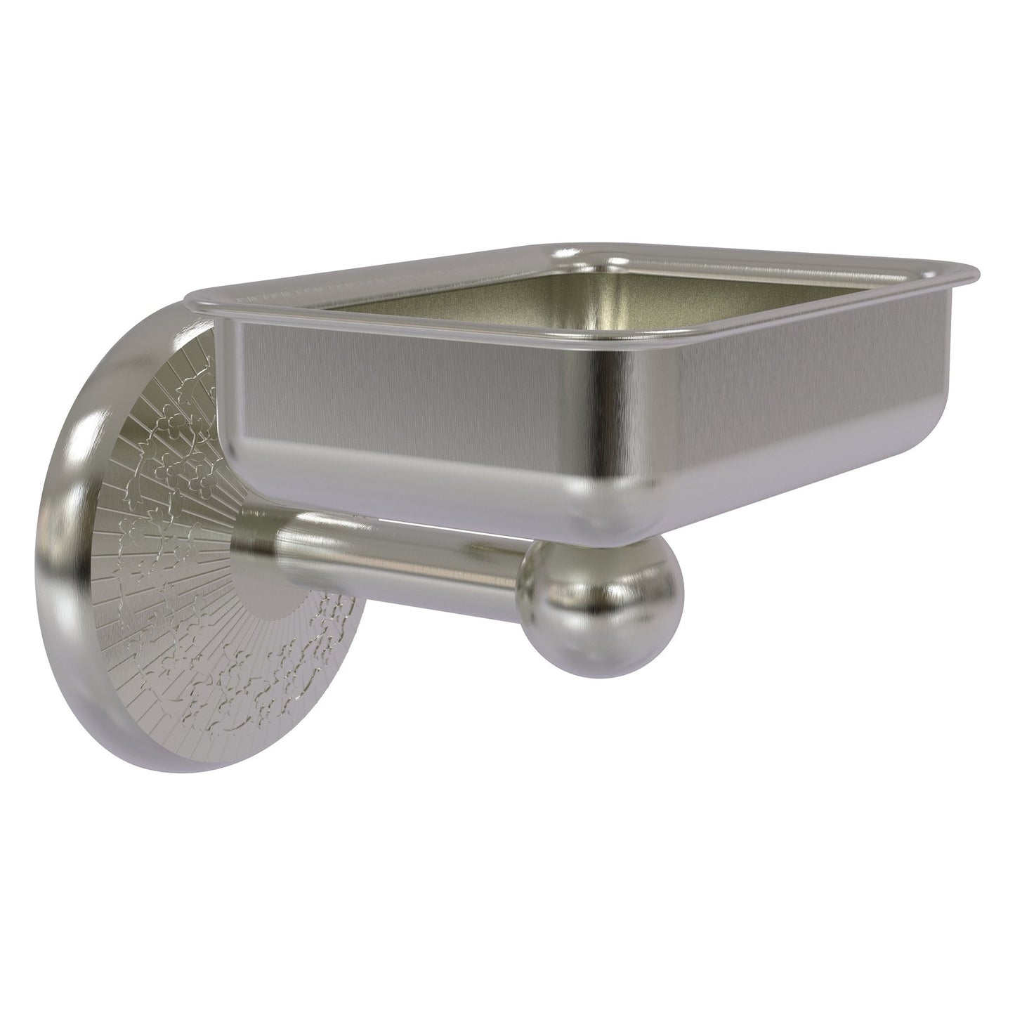 Allied Brass Monte Carlo MC-32 4.5" x 3.5" Satin Nickel Solid Brass Wall-Mounted Soap Dish