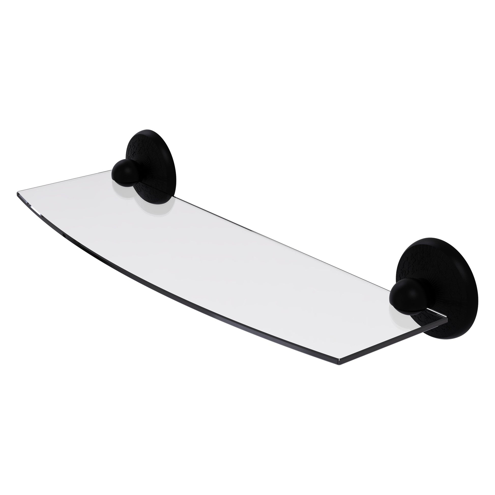 Allied Brass Monte Carlo MC-33/18 18" x 5" Matte Black Solid Brass Glass Shelf