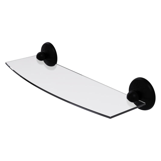 Allied Brass Monte Carlo MC-33/18 18" x 5" Matte Black Solid Brass Glass Shelf