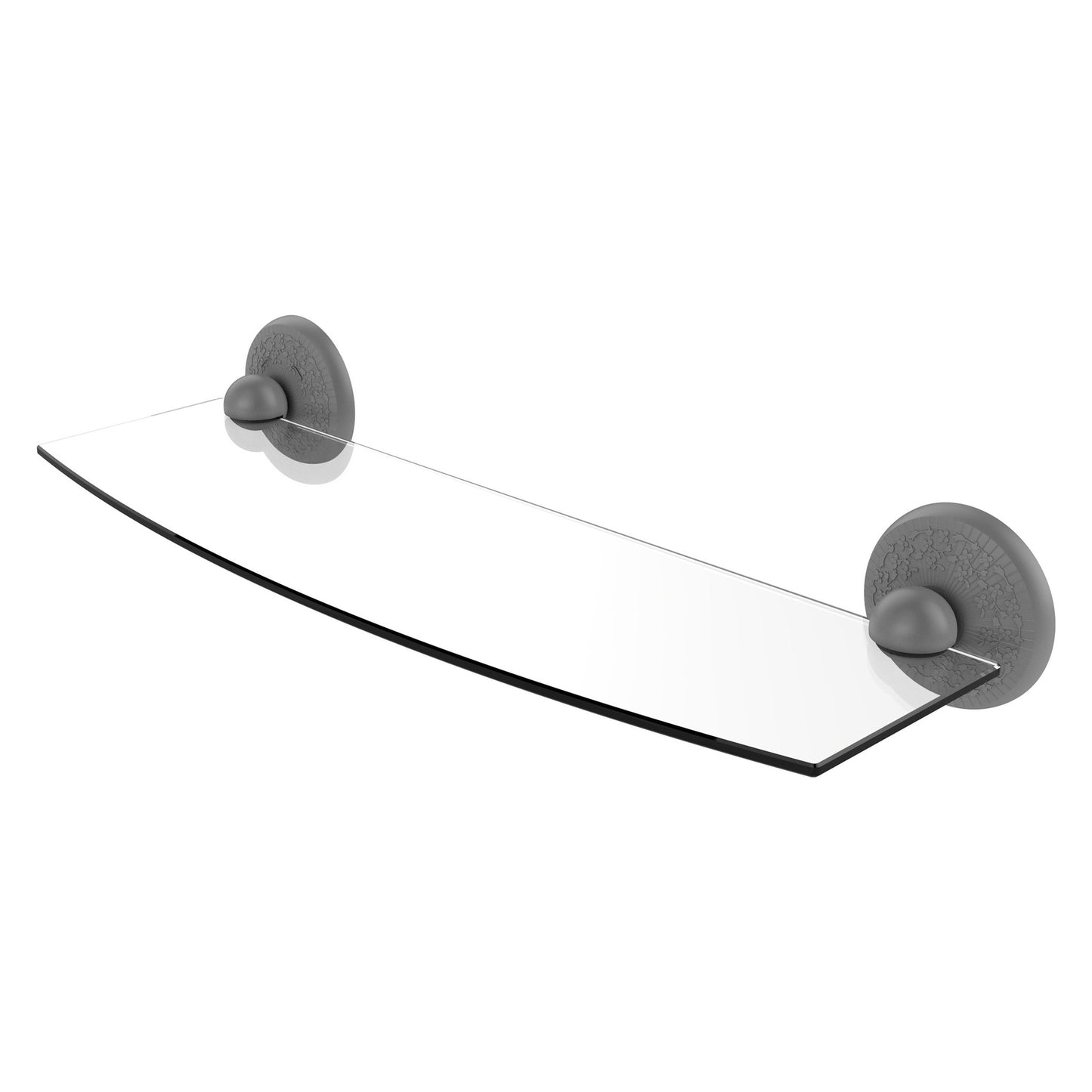 Allied Brass Monte Carlo MC-33/18 18" x 5" Matte Gray Solid Brass Glass Shelf