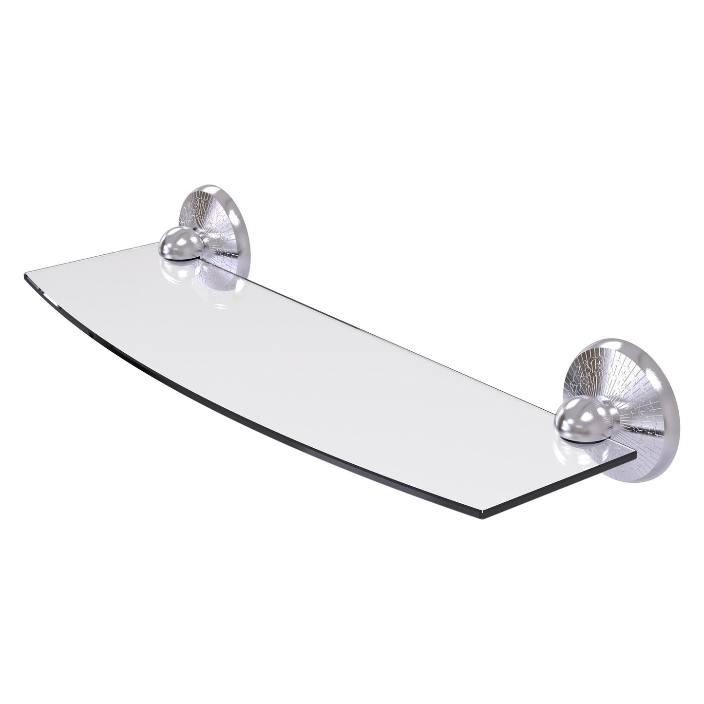Allied Brass Monte Carlo MC-33/18 18" x 5" Satin Chrome Solid Brass Glass Shelf