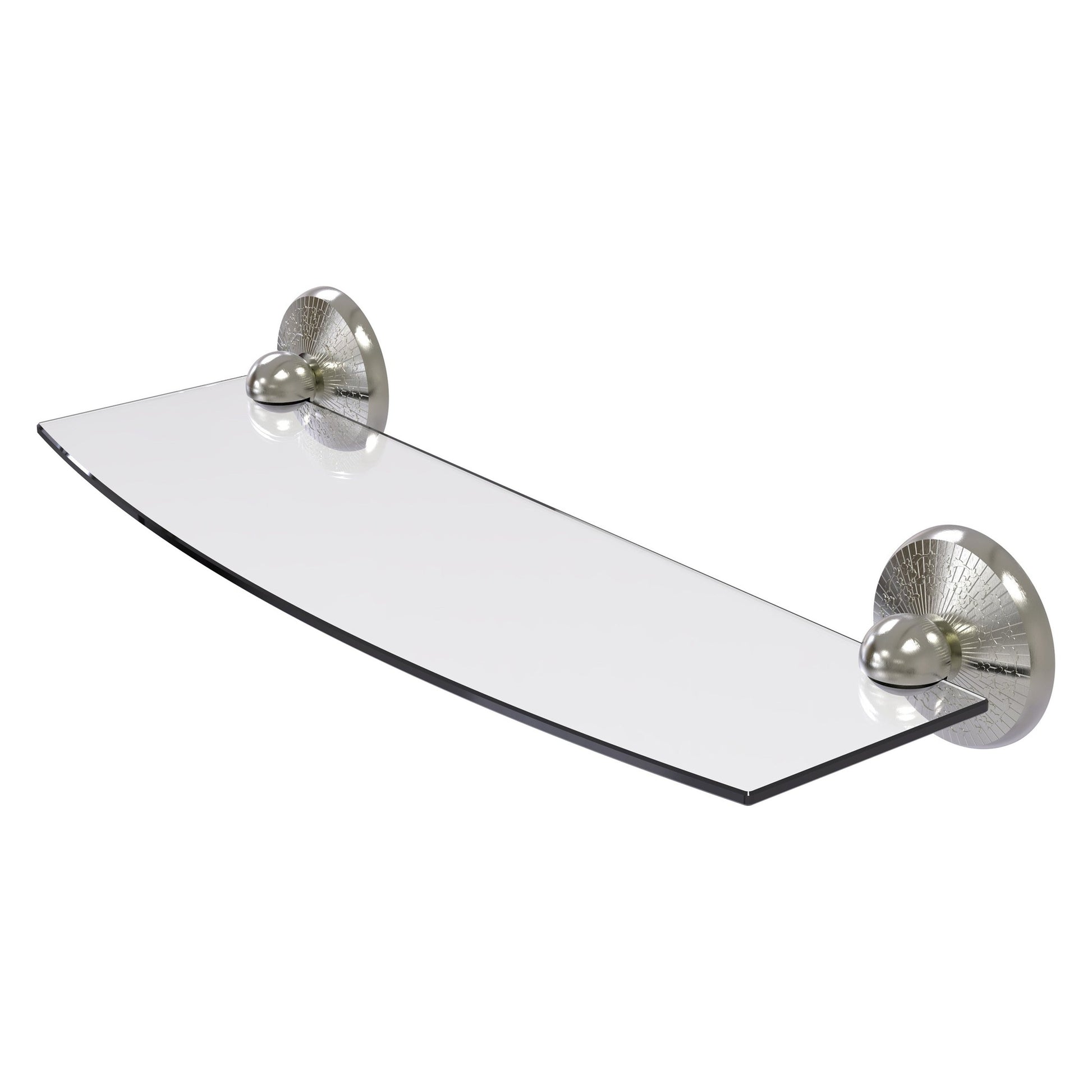 Allied Brass Monte Carlo MC-33/18 18" x 5" Satin Nickel Solid Brass Glass Shelf