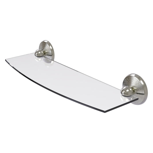 Allied Brass Monte Carlo MC-33/18 18" x 5" Satin Nickel Solid Brass Glass Shelf