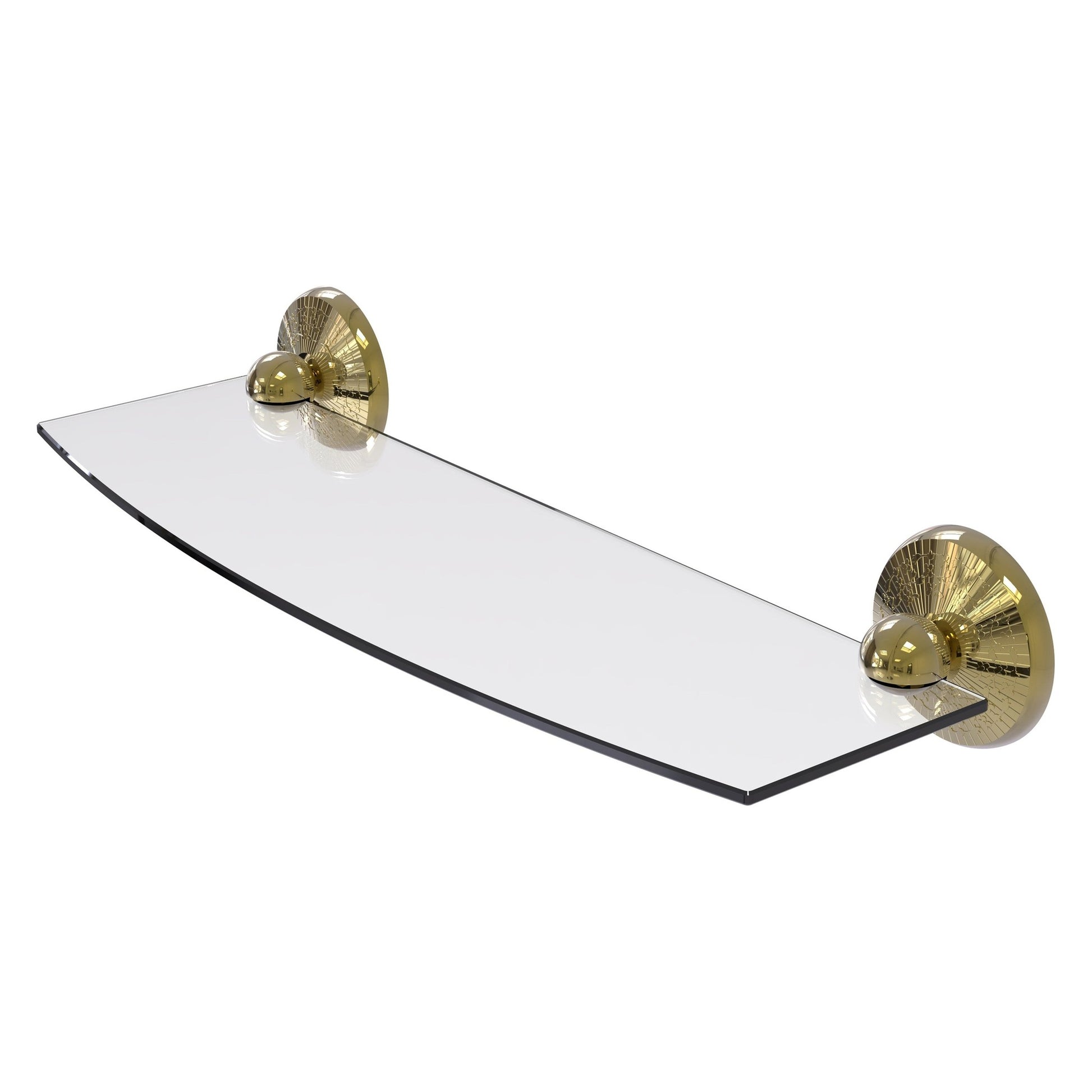 Allied Brass Monte Carlo MC-33/18 18" x 5" Unlacquered Brass Solid Brass Glass Shelf