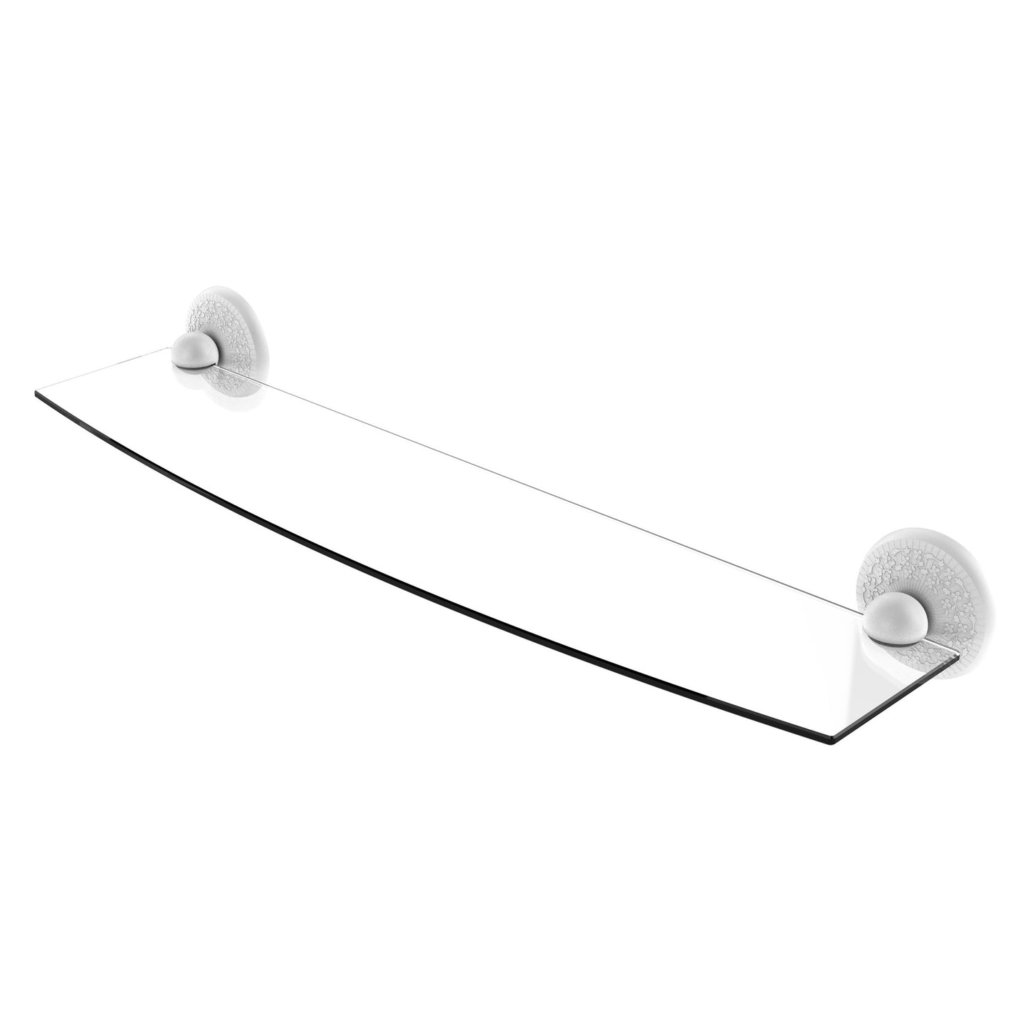 Allied Brass Monte Carlo MC-33/24 24" x 5" Matte White Solid Brass Glass Shelf