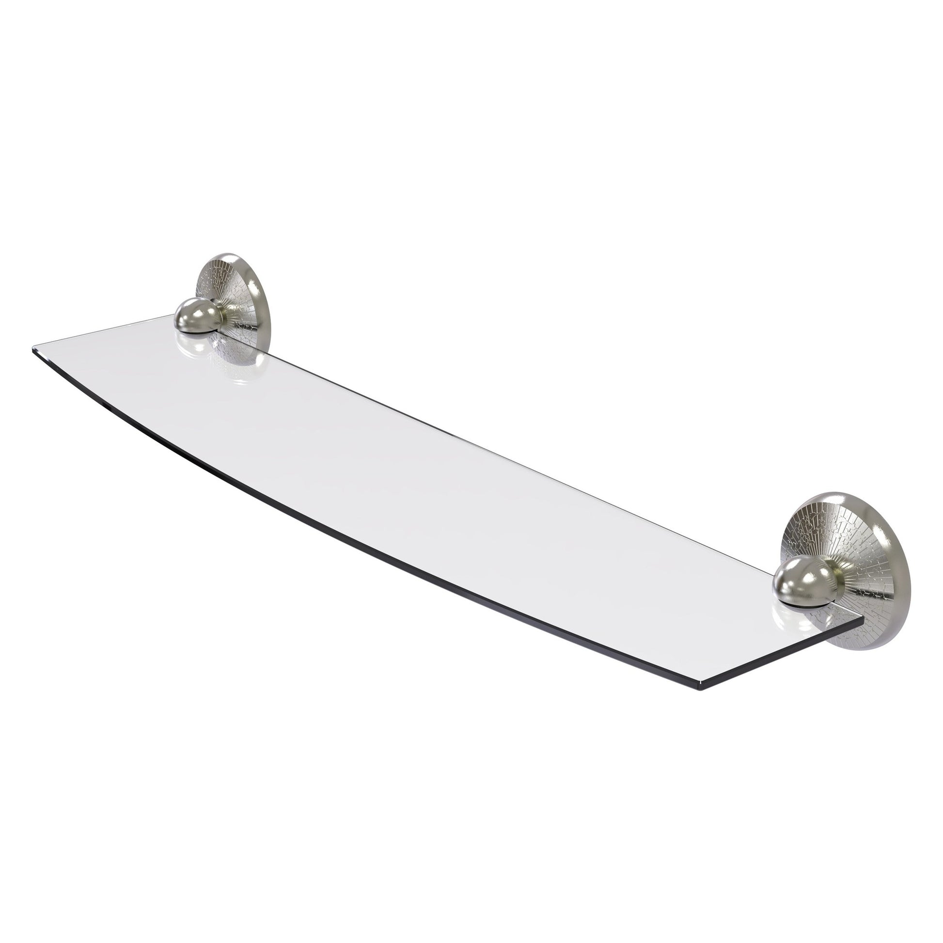 Allied Brass Monte Carlo MC-33/24 24" x 5" Satin Nickel Solid Brass Glass Shelf