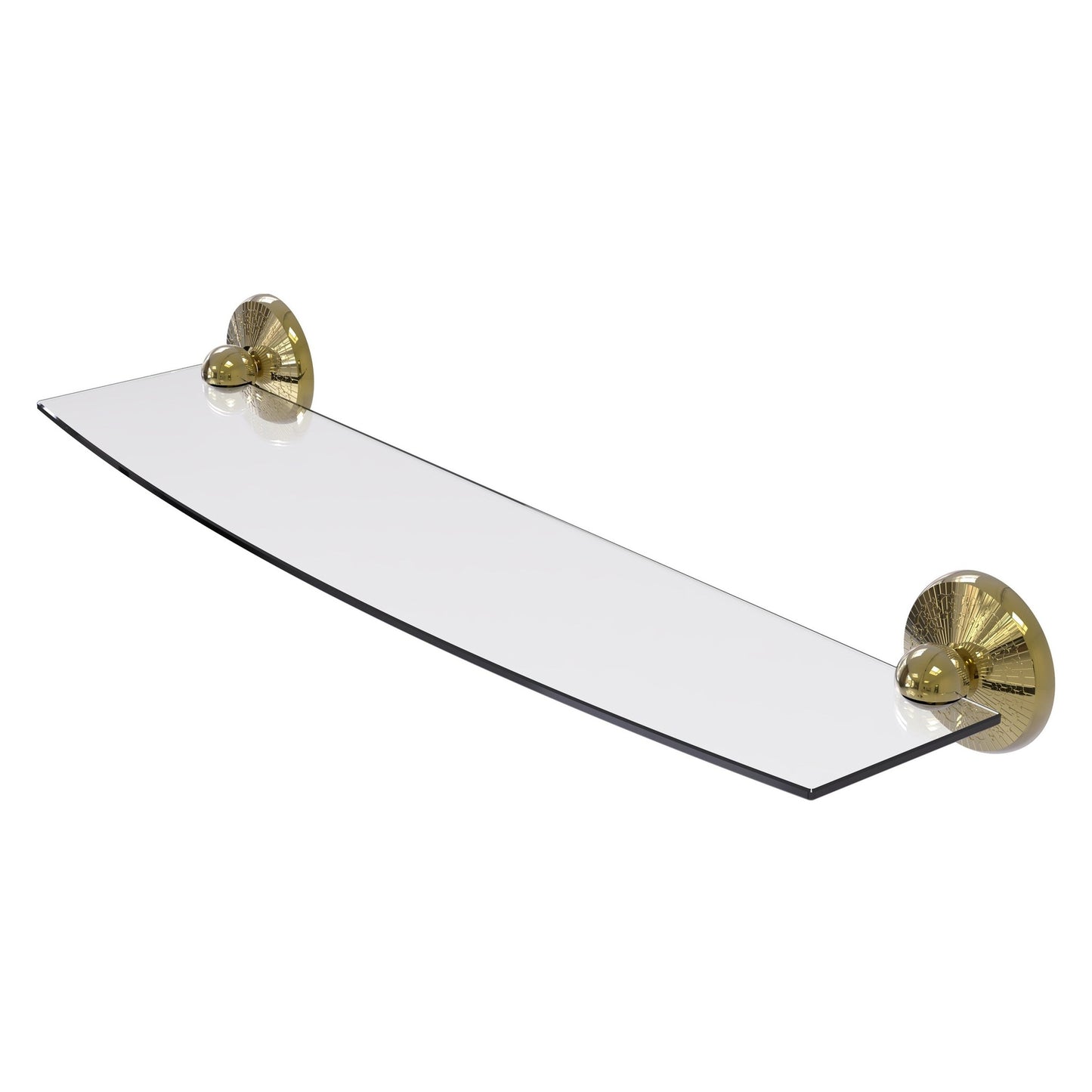 Allied Brass Monte Carlo MC-33/24 24" x 5" Unlacquered Brass Solid Brass Glass Shelf