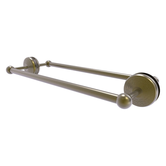 Allied Brass Monte Carlo MC-41-BB-18 21" x 7.8" Antique Brass Solid Brass Back-to-Back Shower Door Towel Bar