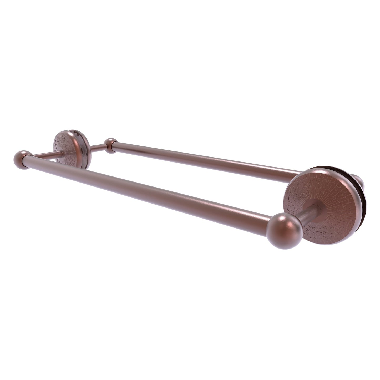Allied Brass Monte Carlo MC-41-BB-18 21" x 7.8" Antique Copper Solid Brass Back-to-Back Shower Door Towel Bar
