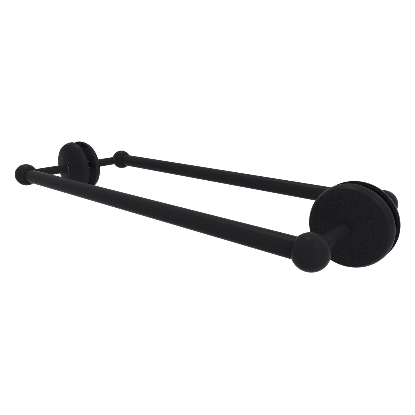 Allied Brass Monte Carlo MC-41-BB-18 21" x 7.8" Matte Black Solid Brass Back-to-Back Shower Door Towel Bar