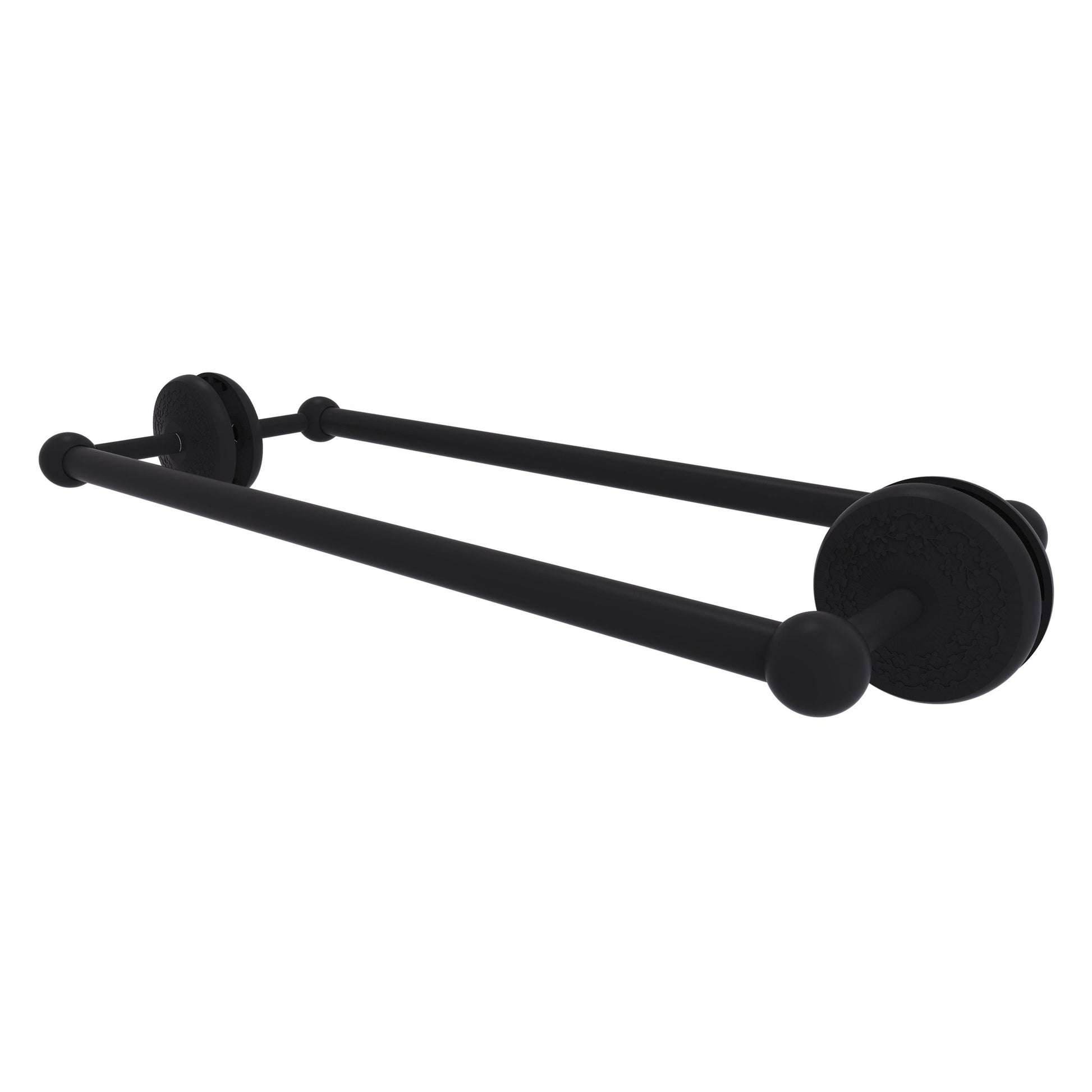 Allied Brass Monte Carlo MC-41-BB-18 21" x 7.8" Matte Black Solid Brass Back-to-Back Shower Door Towel Bar