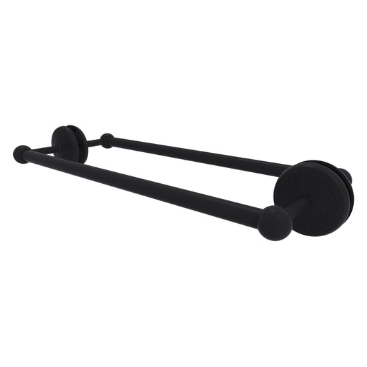 Allied Brass Monte Carlo MC-41-BB-18 21" x 7.8" Matte Black Solid Brass Back-to-Back Shower Door Towel Bar