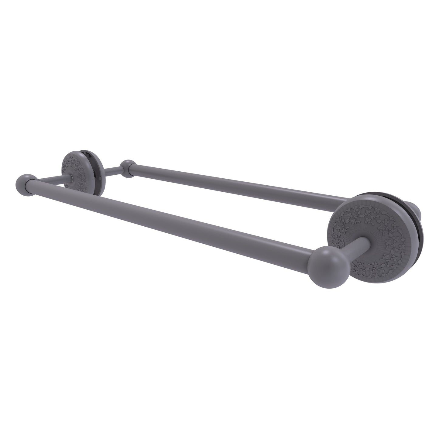 Allied Brass Monte Carlo MC-41-BB-18 21" x 7.8" Matte Gray Solid Brass Back-to-Back Shower Door Towel Bar
