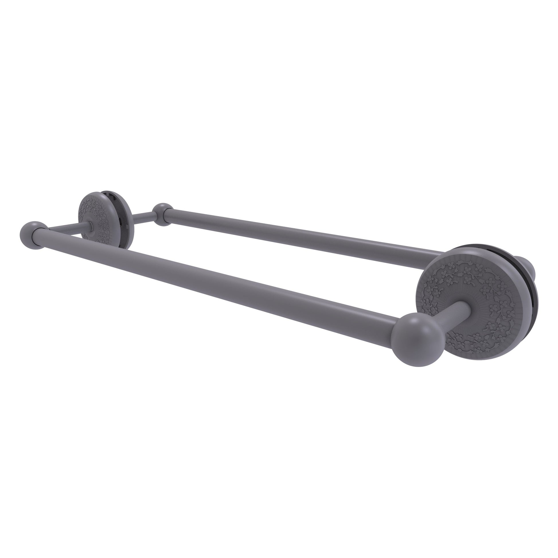 Allied Brass Monte Carlo MC-41-BB-18 21" x 7.8" Matte Gray Solid Brass Back-to-Back Shower Door Towel Bar
